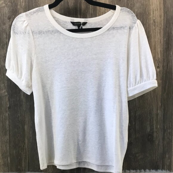 Banana Republic white linen blend t-shirt size XS - Picture 1 of 3